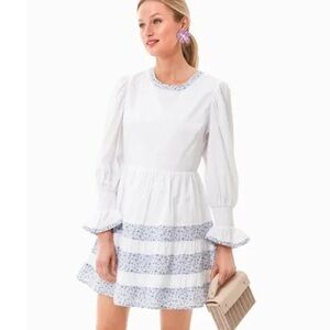 Pomander‎ Place Tuckernuck Fran tiered mini dress size small puff sleeve white